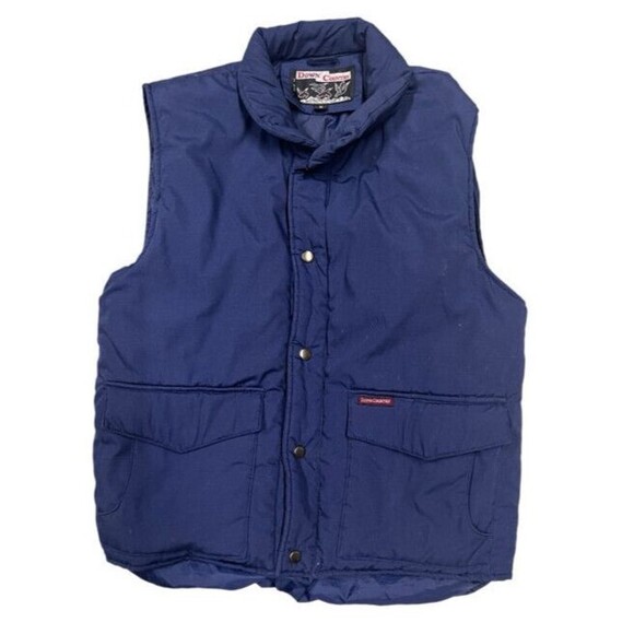 Down Country Other - Down Country Navy Blue Down Fill Snap Button Puffer Vest Mens Medium